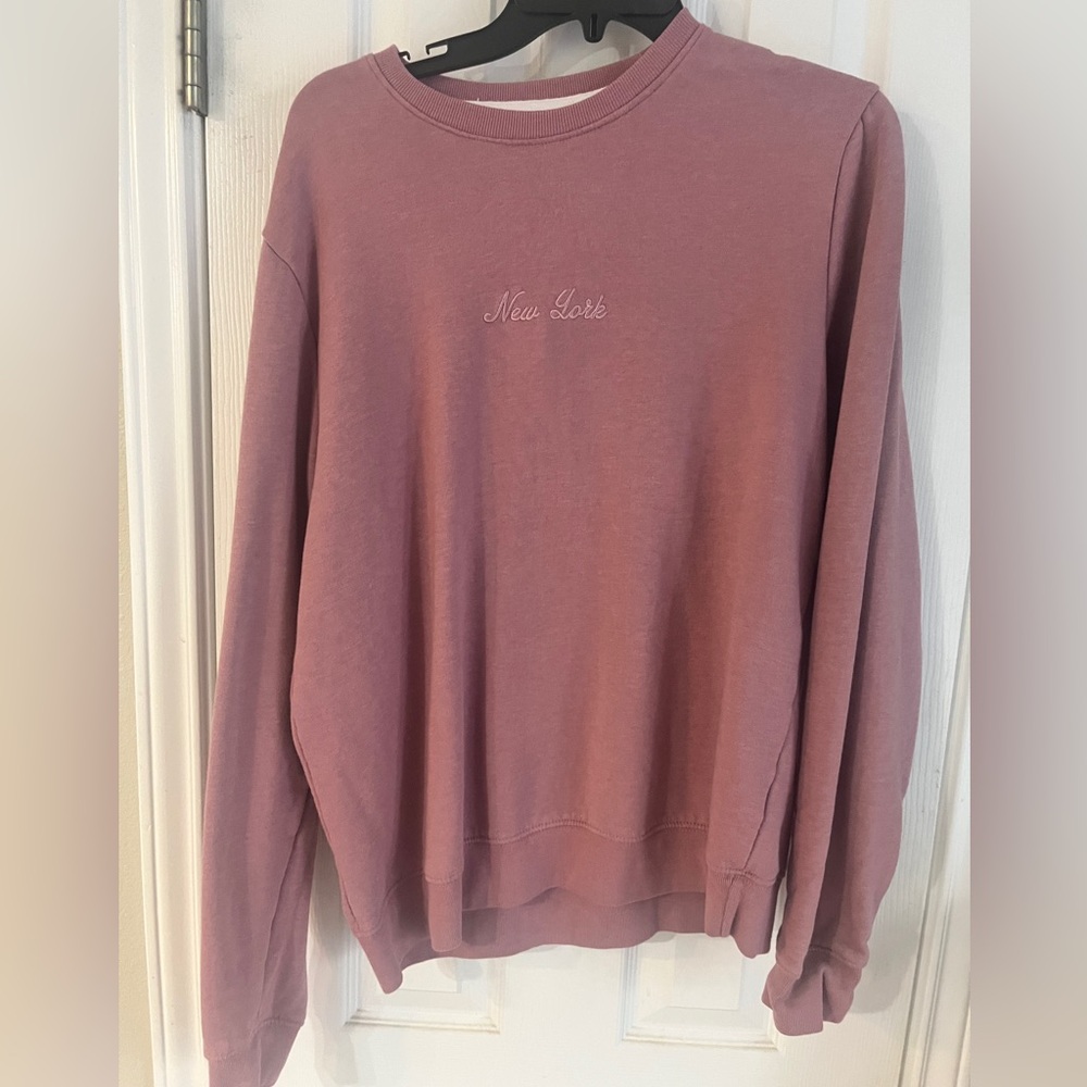 Women’s New York Crewneck Sweatshirt  Embroidered large San Francisco Pink